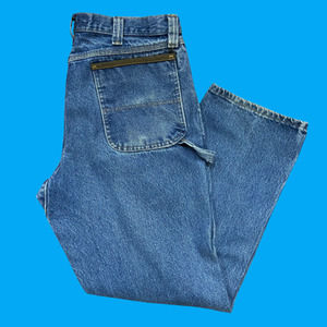 Wrangler Riggs Workwear Vintage Carpenter Denim Blue Jeans Men's Size 36 x 32